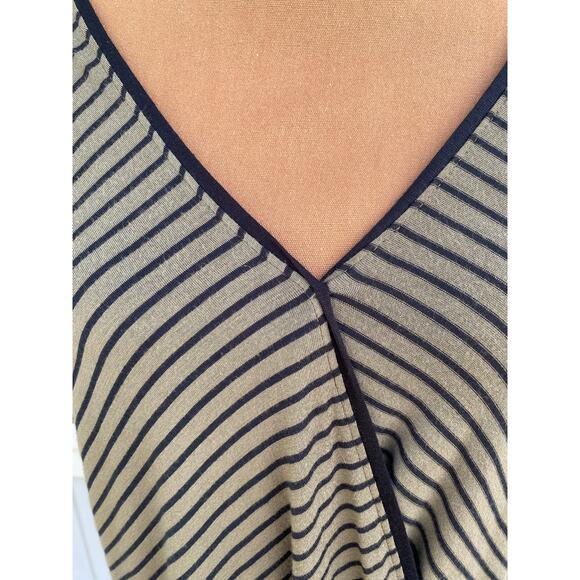 Maeve Cap Sleeve Women's Wrap Top Olive with Black Stripes NWT‎ Size XL - Picture 2 of 15